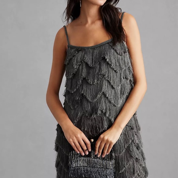 NWT Anthropologie Pankaj & Nidhi Fringed Mini Dress - Picture 2 of 10